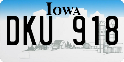 IA license plate DKU918