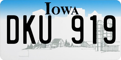IA license plate DKU919