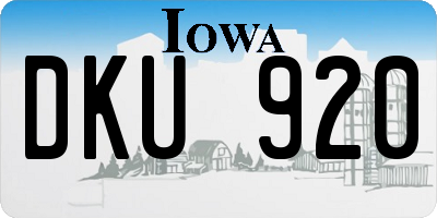 IA license plate DKU920