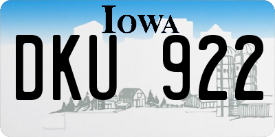 IA license plate DKU922