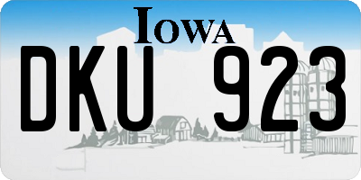 IA license plate DKU923
