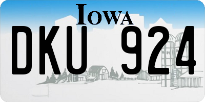 IA license plate DKU924