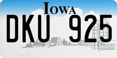 IA license plate DKU925