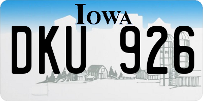 IA license plate DKU926