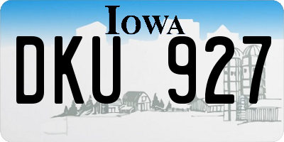 IA license plate DKU927