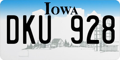 IA license plate DKU928