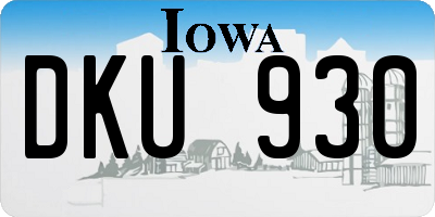 IA license plate DKU930