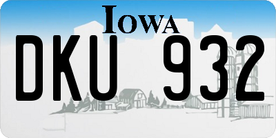 IA license plate DKU932