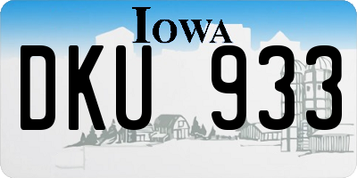 IA license plate DKU933