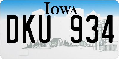 IA license plate DKU934