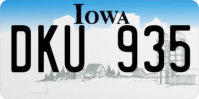 IA license plate DKU935