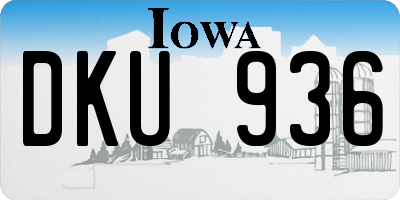 IA license plate DKU936