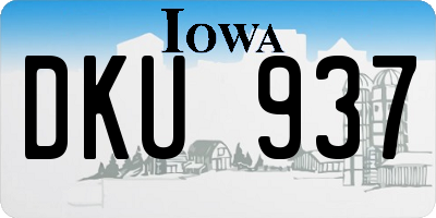 IA license plate DKU937