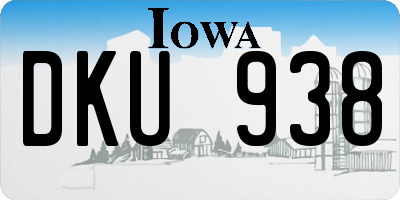 IA license plate DKU938