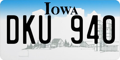 IA license plate DKU940