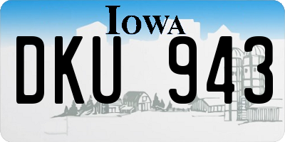 IA license plate DKU943