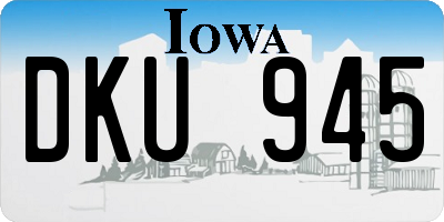 IA license plate DKU945