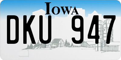 IA license plate DKU947