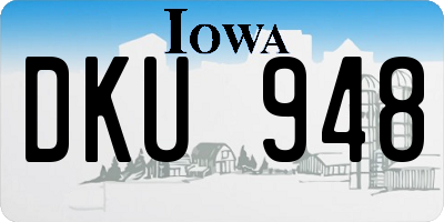 IA license plate DKU948