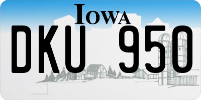 IA license plate DKU950