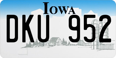 IA license plate DKU952