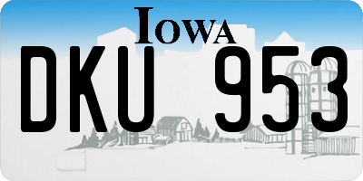 IA license plate DKU953