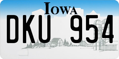 IA license plate DKU954