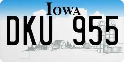 IA license plate DKU955