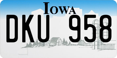 IA license plate DKU958