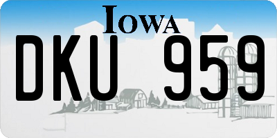 IA license plate DKU959
