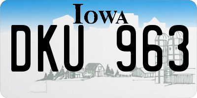 IA license plate DKU963