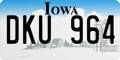 IA license plate DKU964