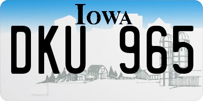 IA license plate DKU965