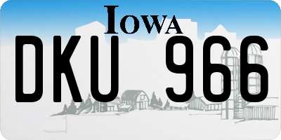 IA license plate DKU966