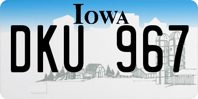 IA license plate DKU967