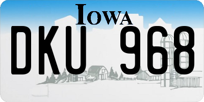 IA license plate DKU968