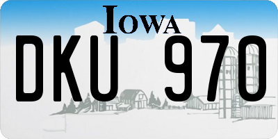 IA license plate DKU970
