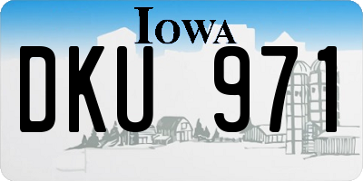 IA license plate DKU971