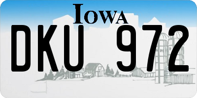 IA license plate DKU972