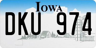 IA license plate DKU974