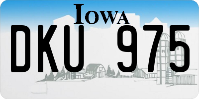 IA license plate DKU975