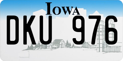 IA license plate DKU976