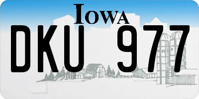 IA license plate DKU977