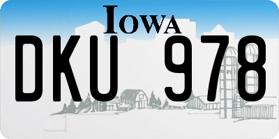 IA license plate DKU978