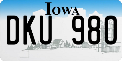 IA license plate DKU980