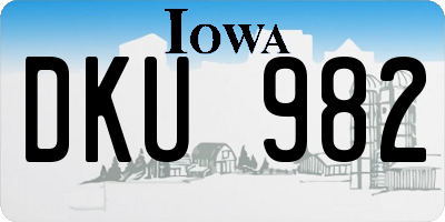 IA license plate DKU982