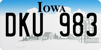 IA license plate DKU983
