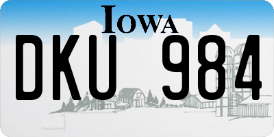 IA license plate DKU984