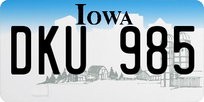 IA license plate DKU985