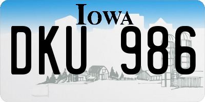 IA license plate DKU986